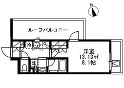 グランデュオ高田馬場クレスト 5階1Kの間取り