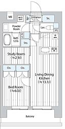 GOTEN武蔵小杉 2LDKの間取図画像
