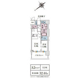 スプランディッド堺東DUE 1LDKの間取図画像