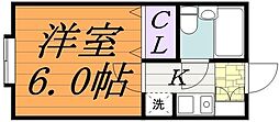 ジュネパレス松戸第90 1Kの間取図画像