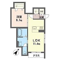 エクラージュ 00102 ｜ 東京都目黒区目黒１丁目17-3（賃貸アパート1LDK・1階・43.50㎡） その2