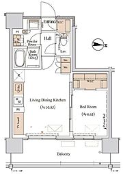 ブランシエスタ木場 1LDKの間取図画像