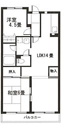サンヒルマンション 2LDKの間取図画像