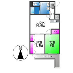グランミッシェル 2LDKの間取図画像