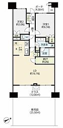 グランエスタサウス棟 2LDKの間取図画像