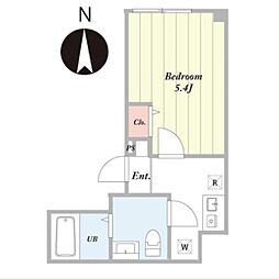 Ｍ・シャルム 1階1Kの間取り