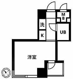 スカイコート浅草国際通り ワンルームの間取図画像