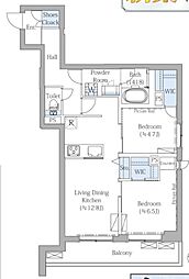 ザ・プレイス中野桃園 2LDKの間取図画像