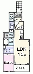 アルテミス 1LDKの間取図画像