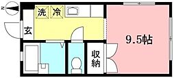 セントラルハイツ ワンルームの間取図画像