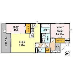 メドゥセルド 2LDKの間取図画像