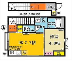 エスタシオン長崎 1DKの間取図画像