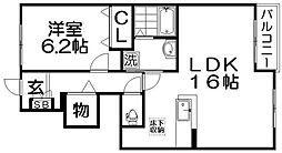 ミ・カーサ螢が丘 1LDKの間取図画像
