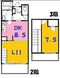 センティール 2LDKの間取図画像