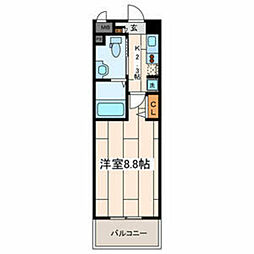 ウイングルート 1Kの間取図画像
