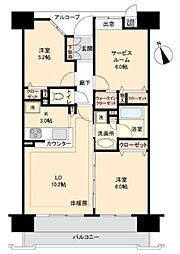 サニーコート上野 2SLDKの間取図画像