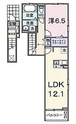 ウィステリア 1LDKの間取図画像