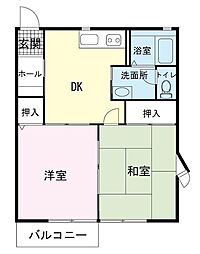 カサベルデA 2DKの間取図画像