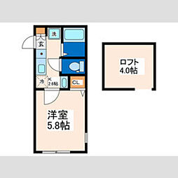 Cannabis Lagoon多摩美 1Kの間取図画像