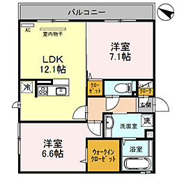 リヴェールメゾン 2LDKの間取図画像