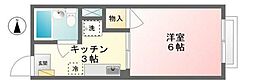 シティハイムエイト 1Kの間取図画像