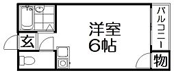 スクエアコート津田 ワンルームの間取図画像