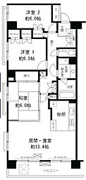 クラッサ目黒かむろ坂 3LDKの間取図画像