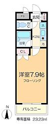 グリーンハイツ 1Kの間取図画像