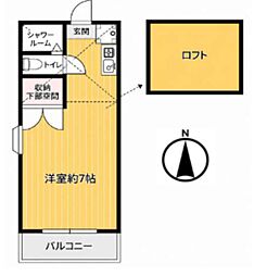 レクス84 ワンルームの間取図画像