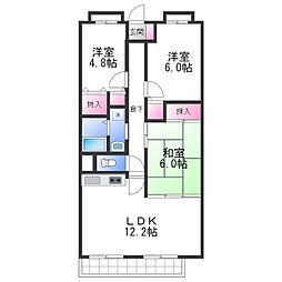 クレアール小松里 3LDKの間取図画像