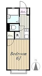 リバーサイド日野 1Kの間取図画像