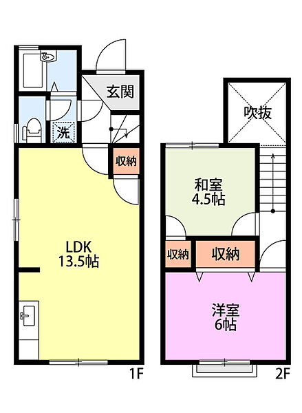 タウンハウス A-2｜新潟県新潟市西区小針西２丁目(賃貸アパート2LDK・1階・53.41㎡)の写真 その2