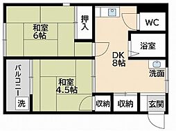 アイエスビル 2DKの間取図画像