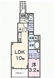 ヒカルサ狭山広瀬台フロント 1LDKの間取図画像