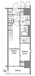 ACP Residence 浅草 1LDKの間取図画像