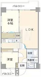 中板橋サニーコーポ 11階2LDKの間取り