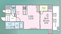 ゼンパレス日本橋 1LDKの間取図画像