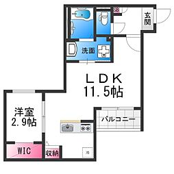 堺市堺区錦之町東1丁アパート 1LDKの間取図画像