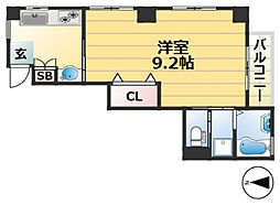 宝ハイツ 1Kの間取図画像