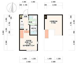 レグノテラス竹ノ塚 2階ワンルームの間取り