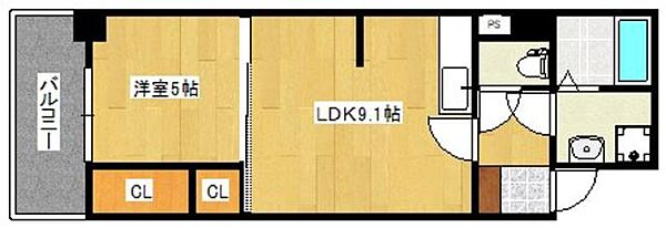 イーズガーデン中央 403｜福岡県久留米市中央町(賃貸マンション1LDK・4階・35.80㎡)の写真 その2