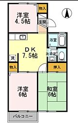 ハイツひまわり 3DKの間取図画像