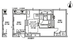 東雲キャナルコートCODAN11号棟 11階2DKの間取り