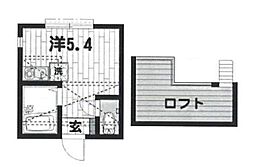 ラフィーネ三ッ沢 ワンルームの間取図画像