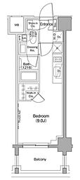 ザ・パークハビオ西大井 ワンルームの間取図画像