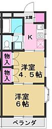 コーポ静 2Kの間取図画像