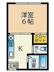b′CASA多摩永山re-born 1Kの間取図画像