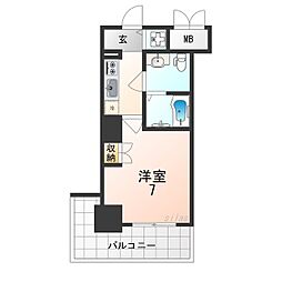 エス・キュート尼崎2 1Kの間取図画像