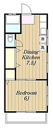 サンコーポ 1DKの間取図画像