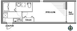 アーバンステージ方南町 1Kの間取図画像